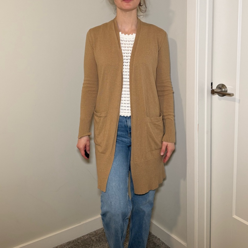 Massimo Dutti Camel Cardigan Sweater